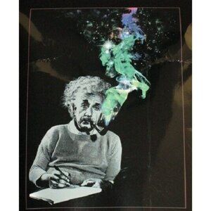 New Albert Einstein Pipe Smoking Smoke Plush Fleece Gift Blanket Genius Nerd NIP